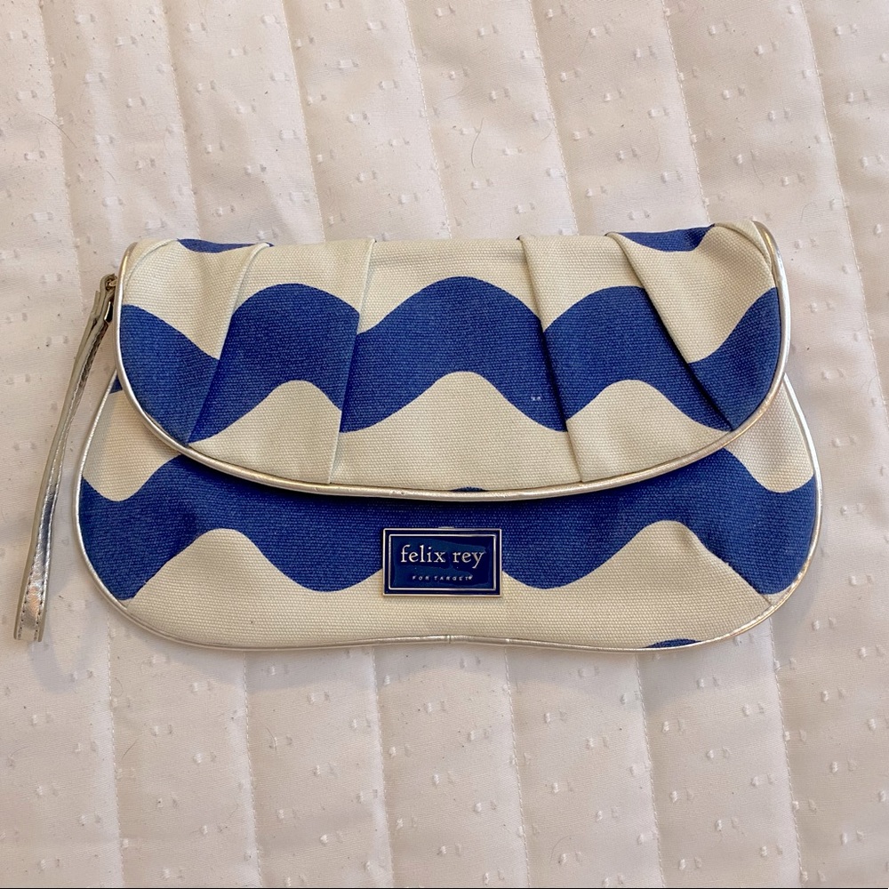 Felix Ray for Target blue and white wristlet